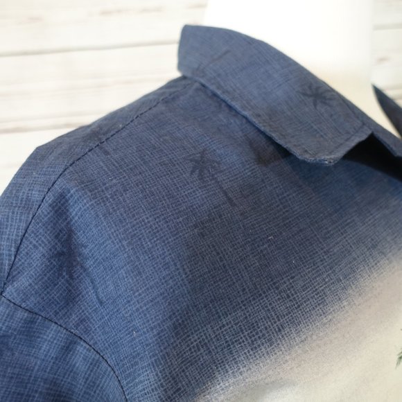 VTG RJC Hawaiian Shirt Button Up Blue Camp Shirt - Picture 4 of 10